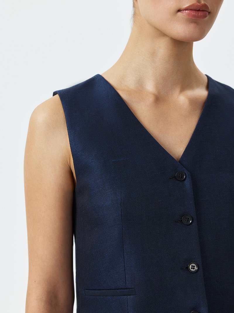 Льняной жилет