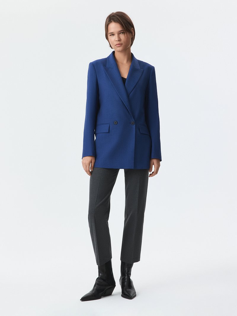 Двубортный удлиненный жакет (Р158)