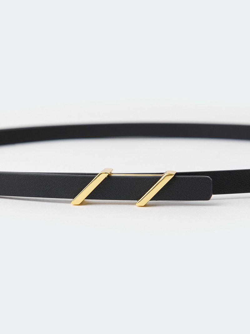 Кожаный ремень на кнопке