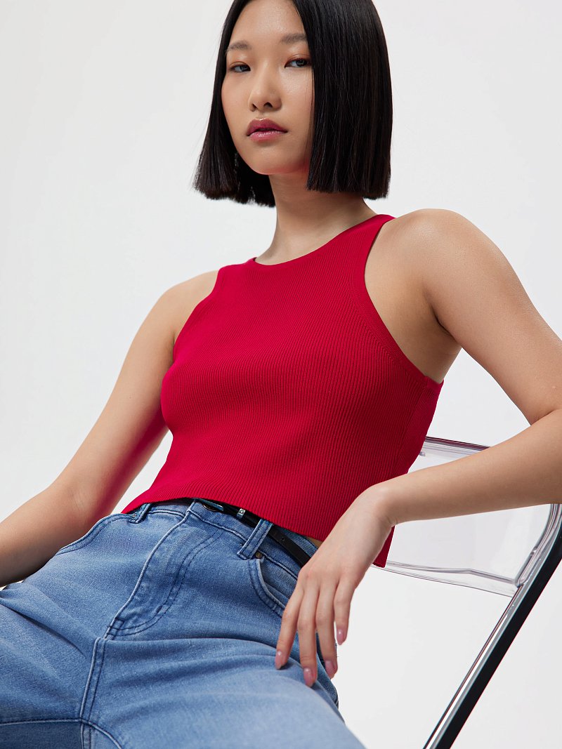 Укороченный топ из трикотажа