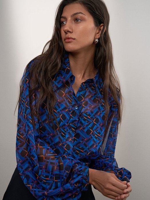 Блуза из шифона с принтом: фото №4