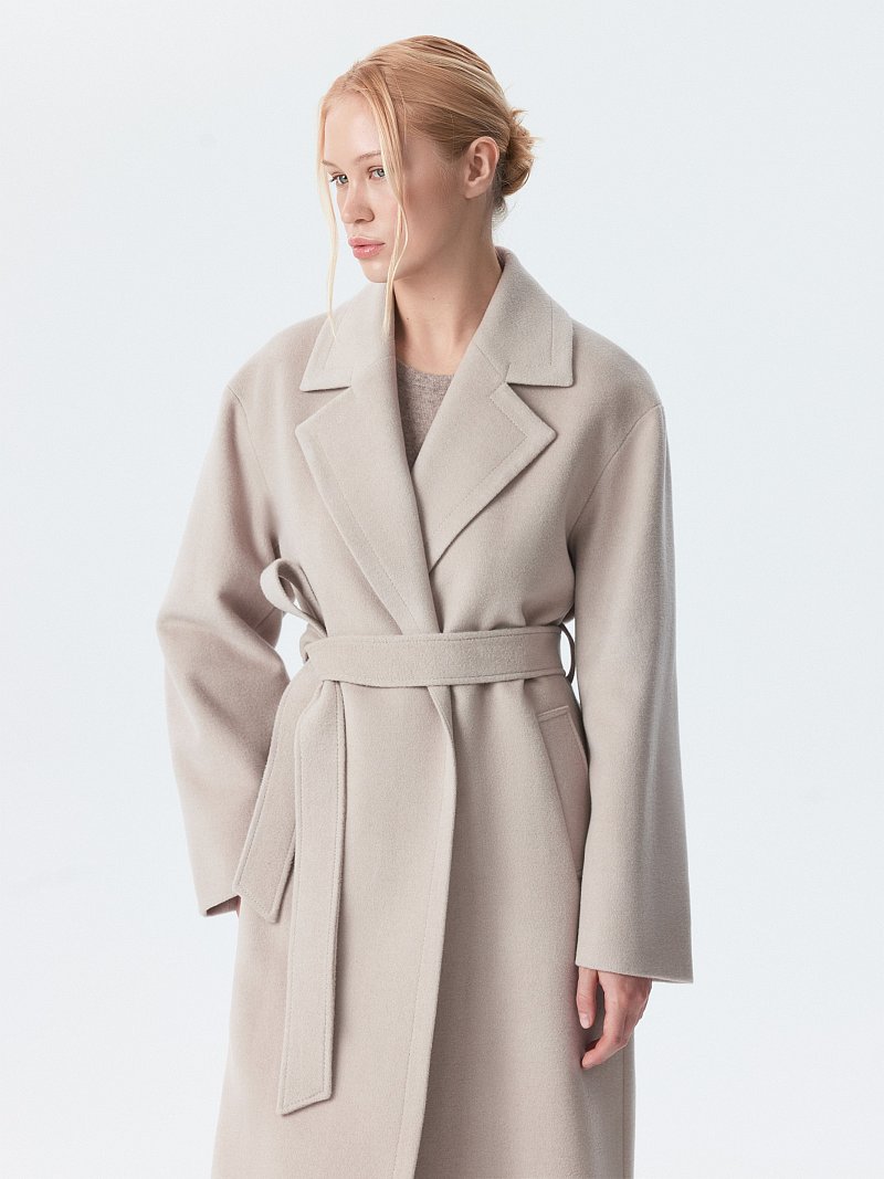 Пальто из шерсти с шелком