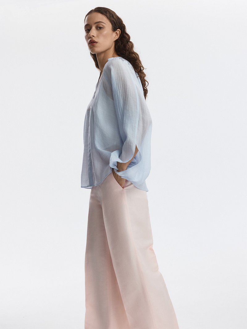 Брюки из смесового льна