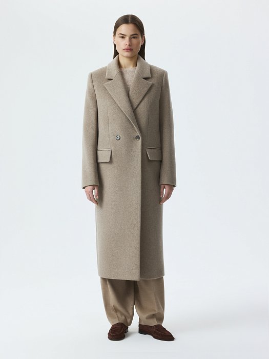 Прямое пальто из шерсти: фото №6