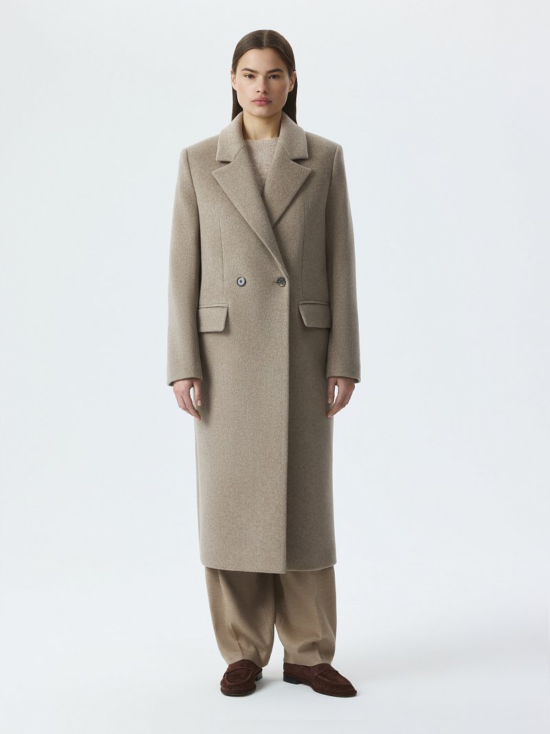 Прямое пальто из шерсти