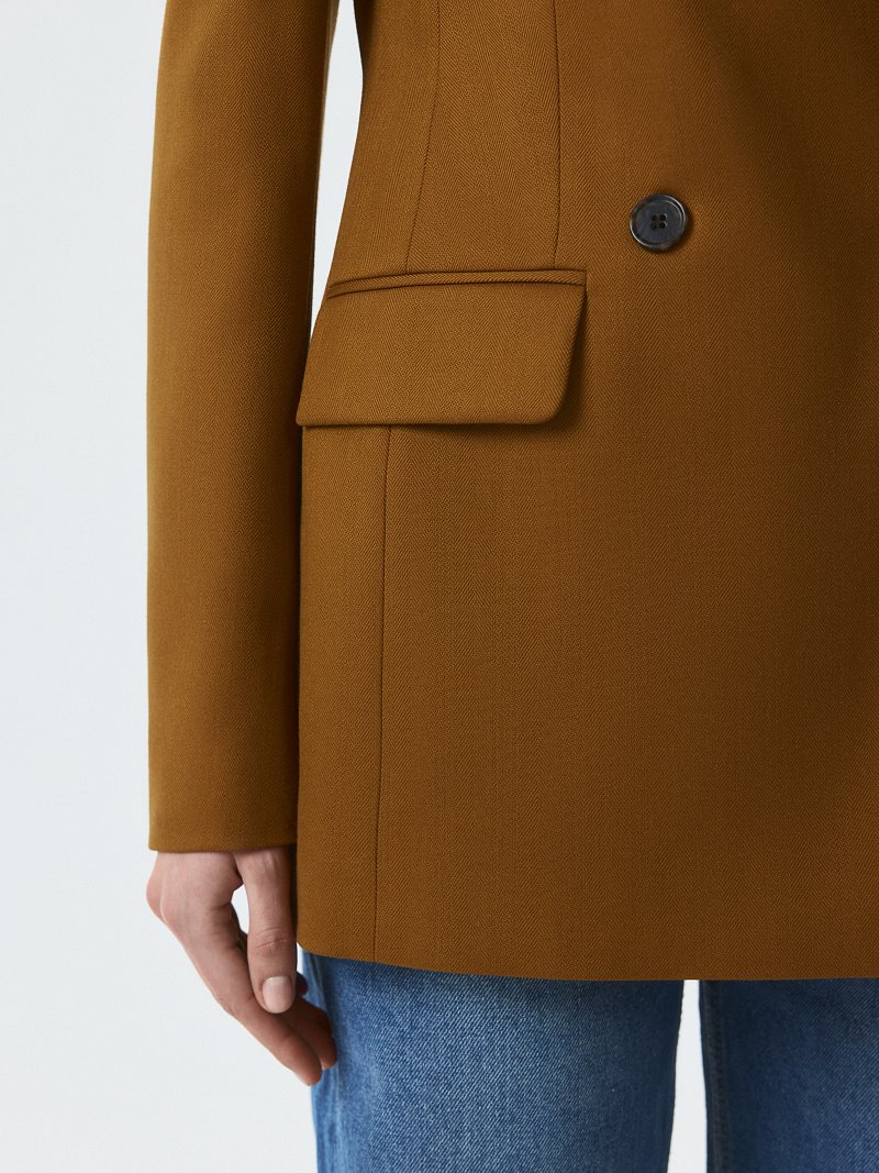 Двубортный жакет с шерстью