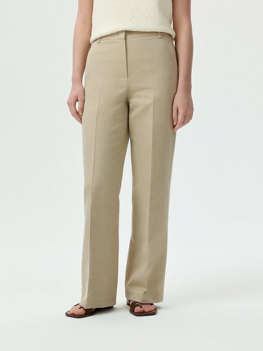Классические брюки из хлопка и льна: фото №2