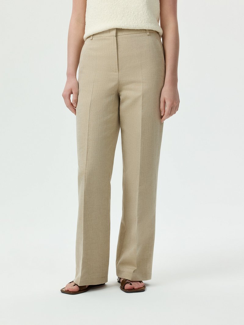 Классические брюки из хлопка и льна
