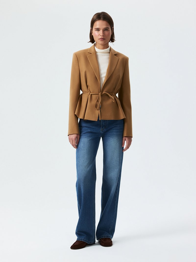 Жакет из фланели с поясом (Р158)