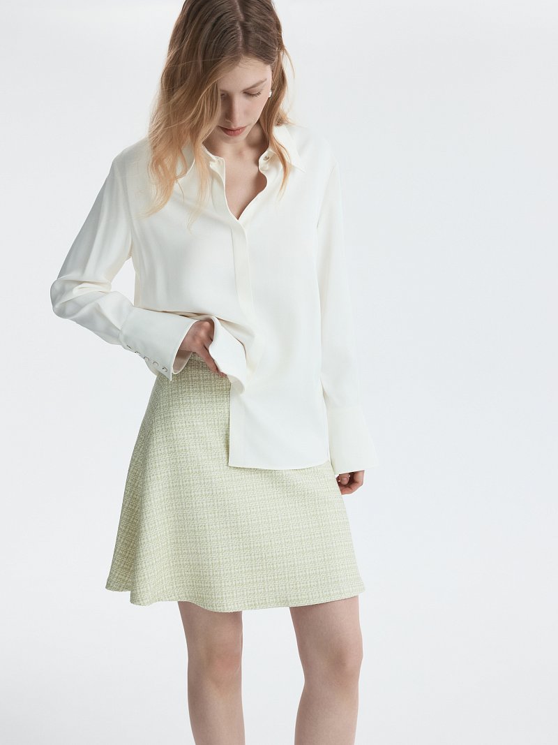 Расклешенная юбка из твида