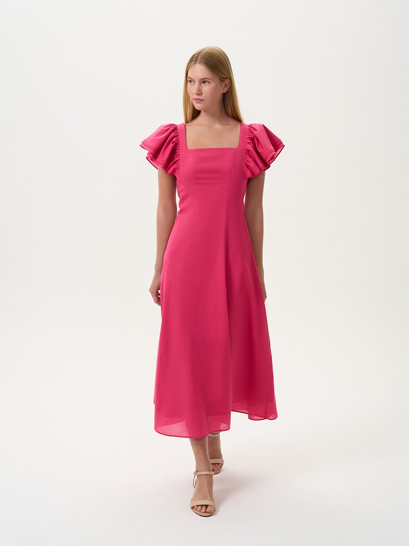 Платье из хлопка с воланами