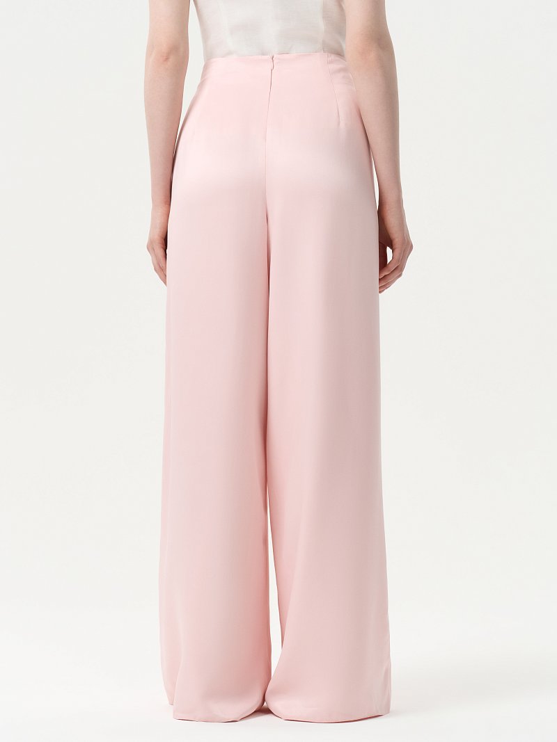 Атласные брюки-палаццо