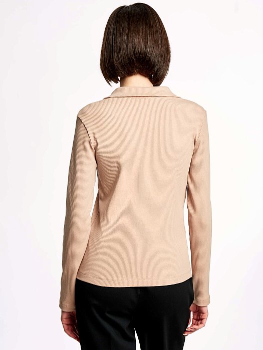 Джемпер-поло в рубчик : фото №3