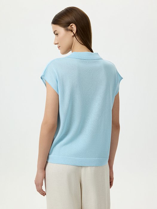 Вязаное поло из вискозы: фото №3