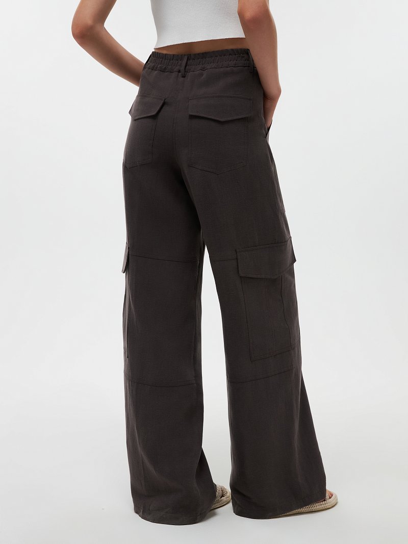 Брюки-карго со льном