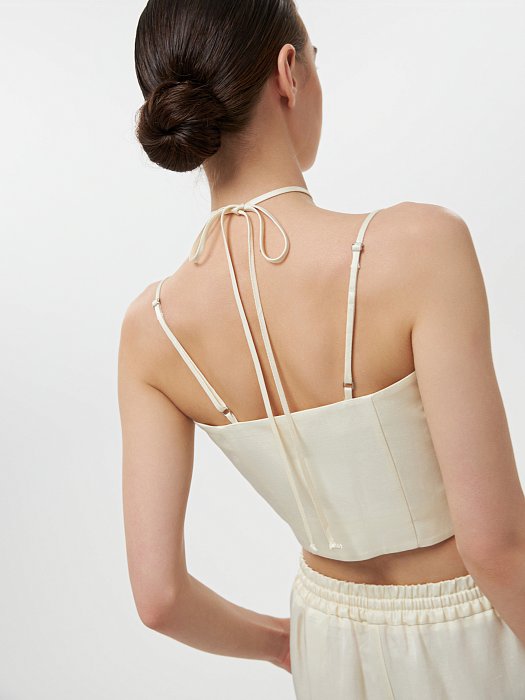 Укороченный топ со льном: фото №4