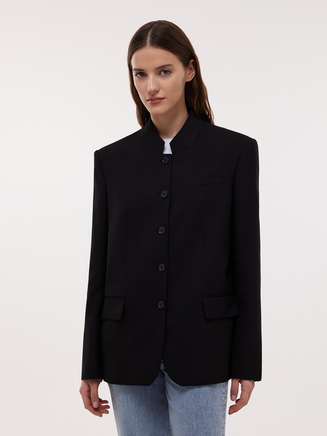 Жакет оверсайз со стойкой: фото №1