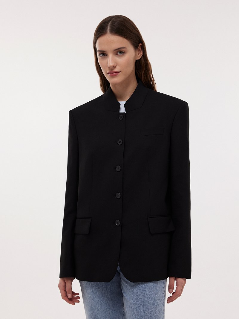 Жакет оверсайз со стойкой