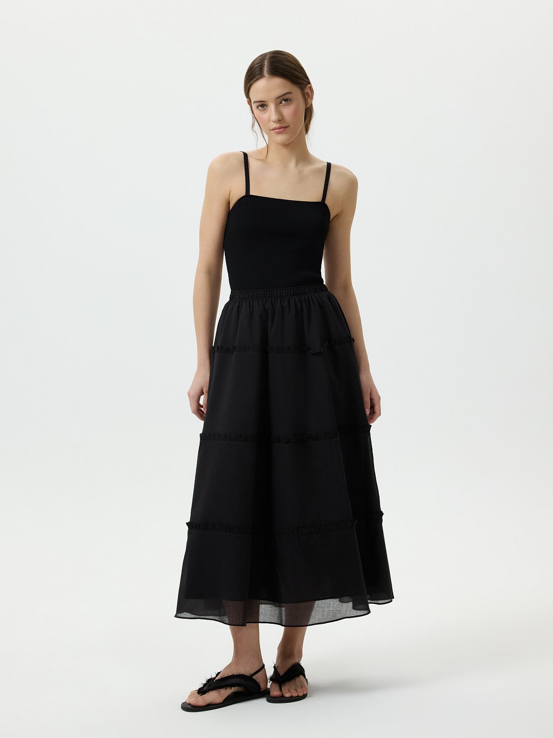 Ярусная юбка из хлопка: фото №1