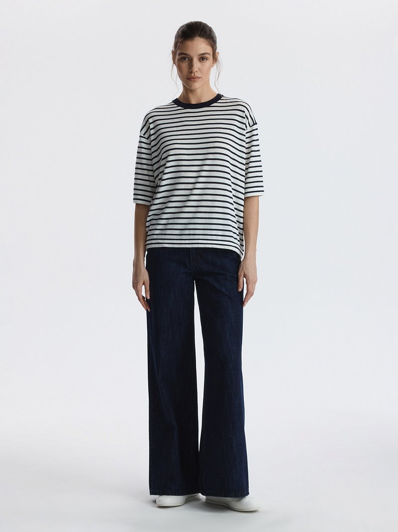 Джемпер из хлопка в полоску