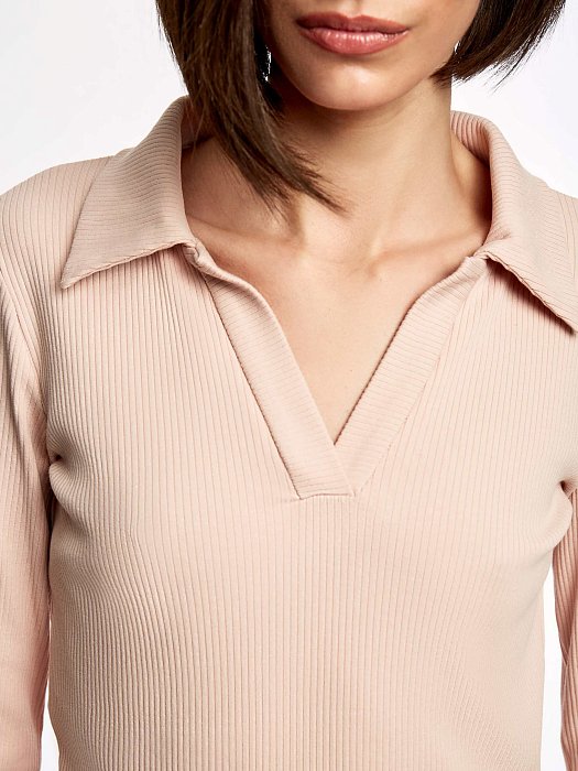 Джемпер-поло в рубчик : фото №2