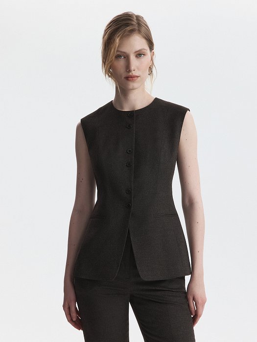 Приталенный костюмный жилет (Р158): фото №4