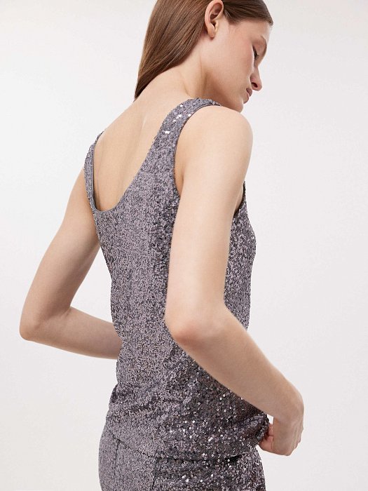 Облегающий топ с пайетками: фото №3