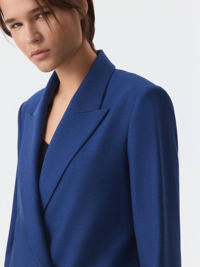 Двубортный удлиненный жакет (Р158)