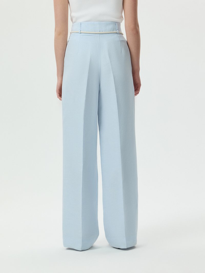 Удлиненные брюки со льном