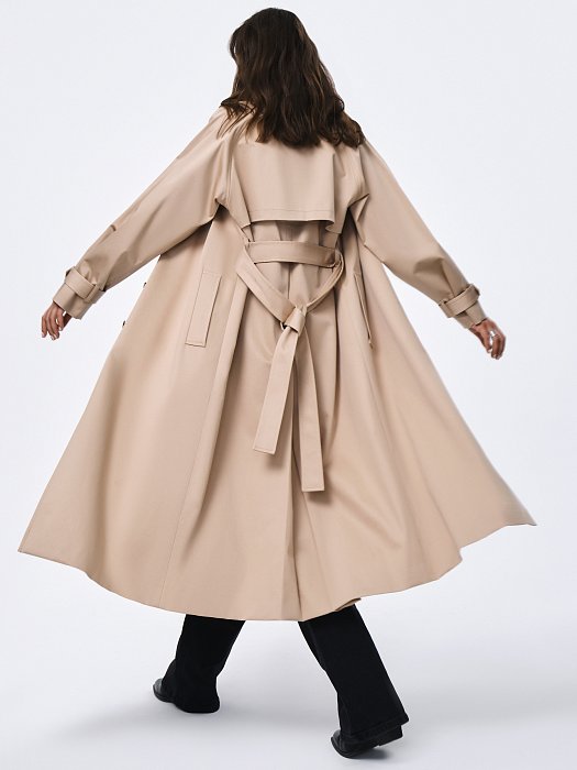 Удлиненный плащ из органического хлопка: фото №3