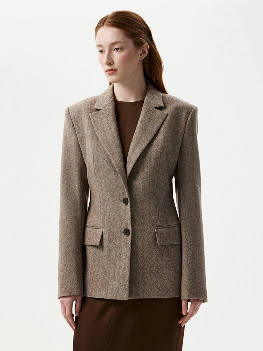 Жакет из твида «в елочку»: фото №2