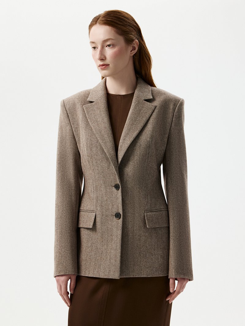Жакет из твида «в елочку»