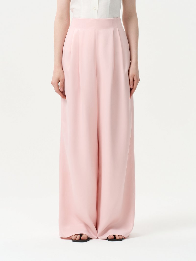 Атласные брюки-палаццо