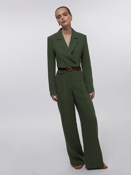 Укороченный жакет со льном: фото №2