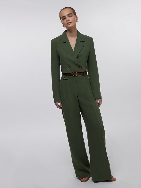 Укороченный жакет со льном