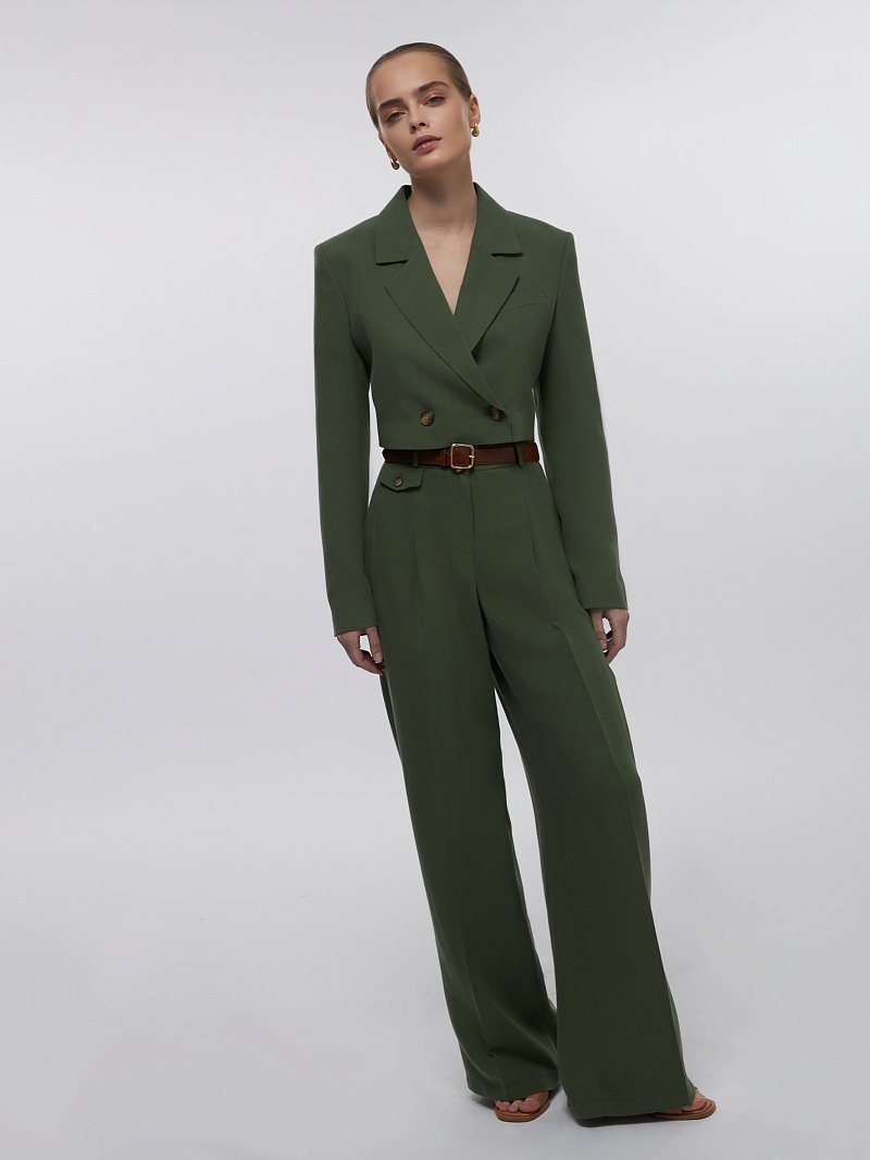 Укороченный жакет со льном