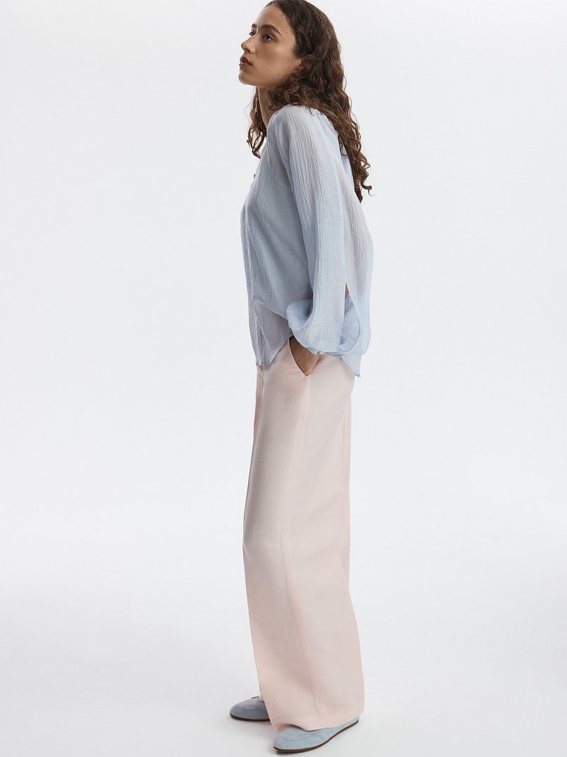 Брюки из смесового льна