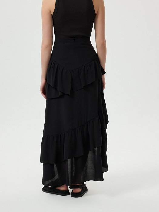 Асимметричная юбка с воланами: фото №3