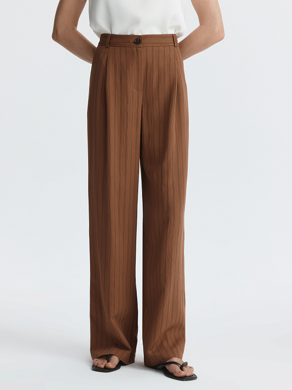 Брюки из вискозы в полоску