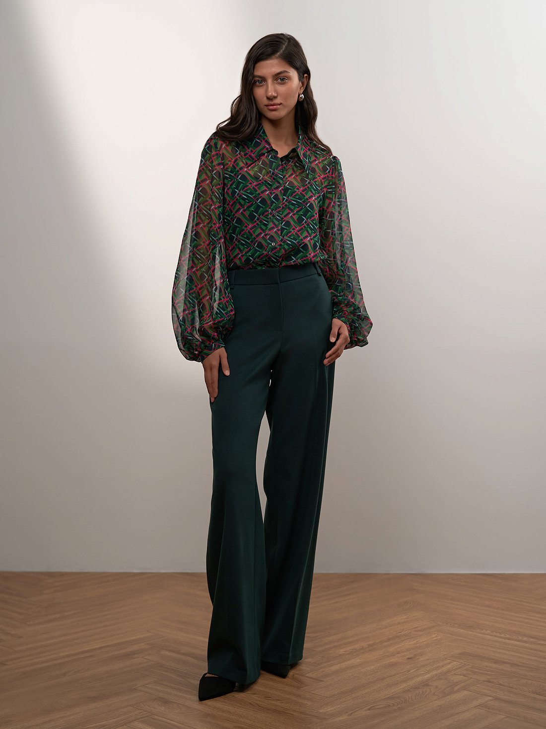 Блуза из шифона с принтом: фото №1