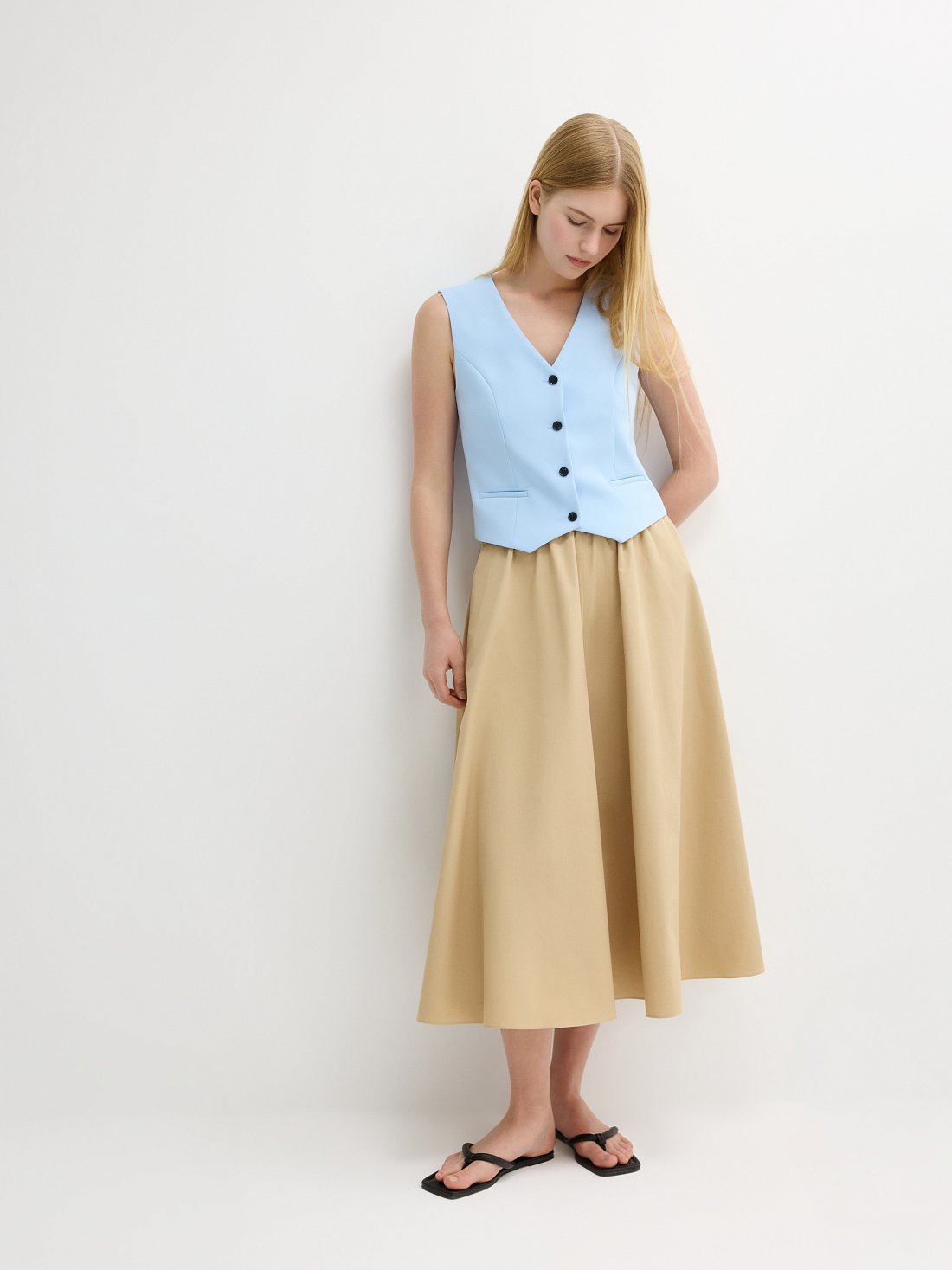 Расклешенная юбка из хлопка: фото №1