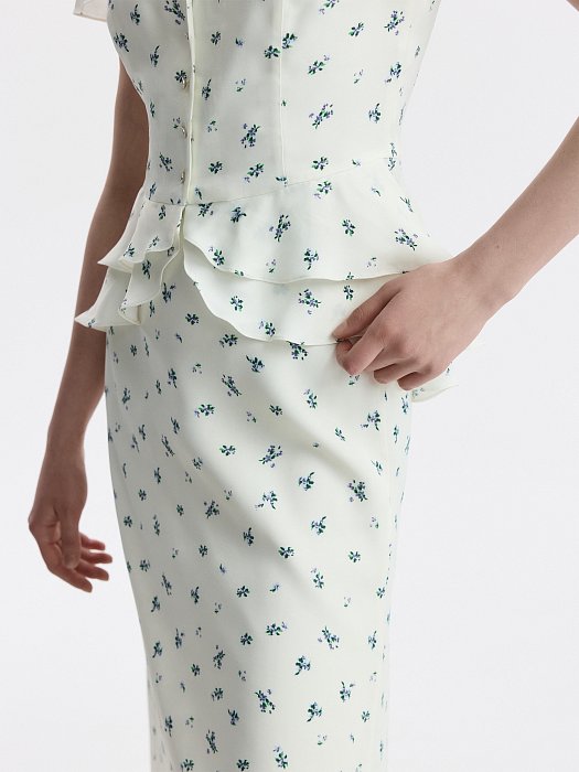 Атласная блуза в цветочек (Р158): фото №3