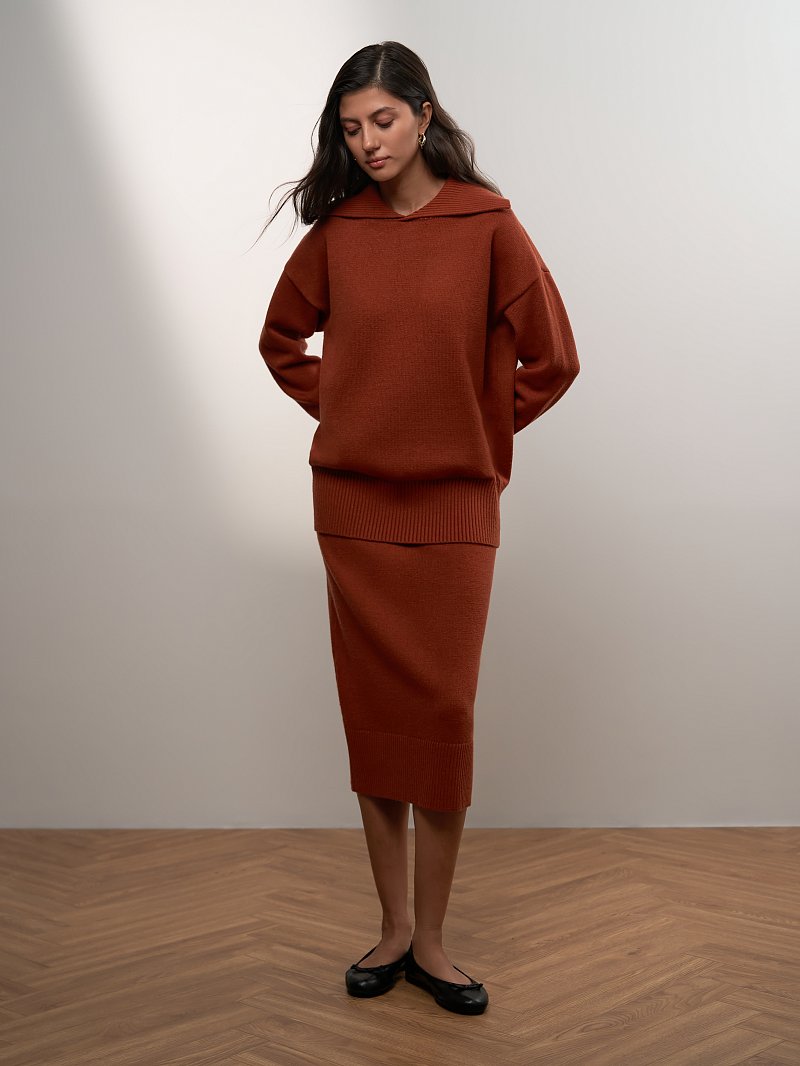 Юбка-миди из вязаного трикотажа