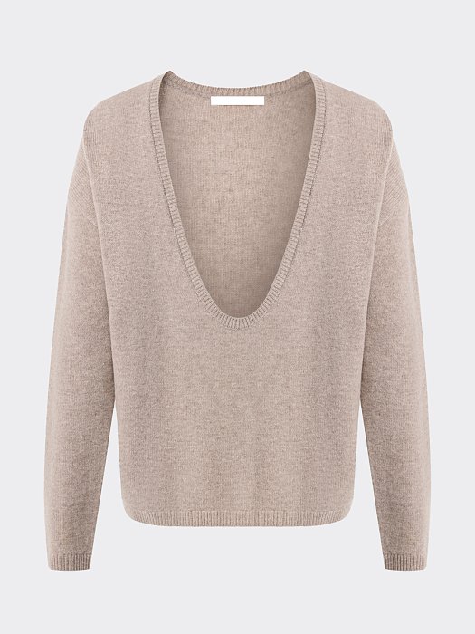 Шерстяной джемпер с вырезом: фото №7