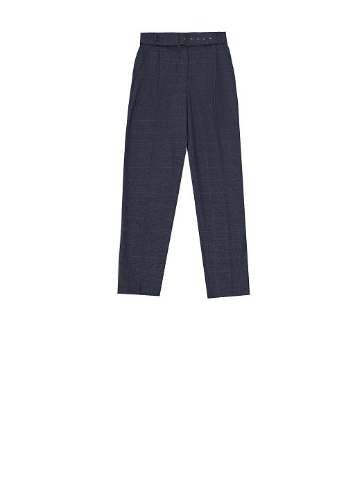 Брюки в клетку с поясом: фото №5