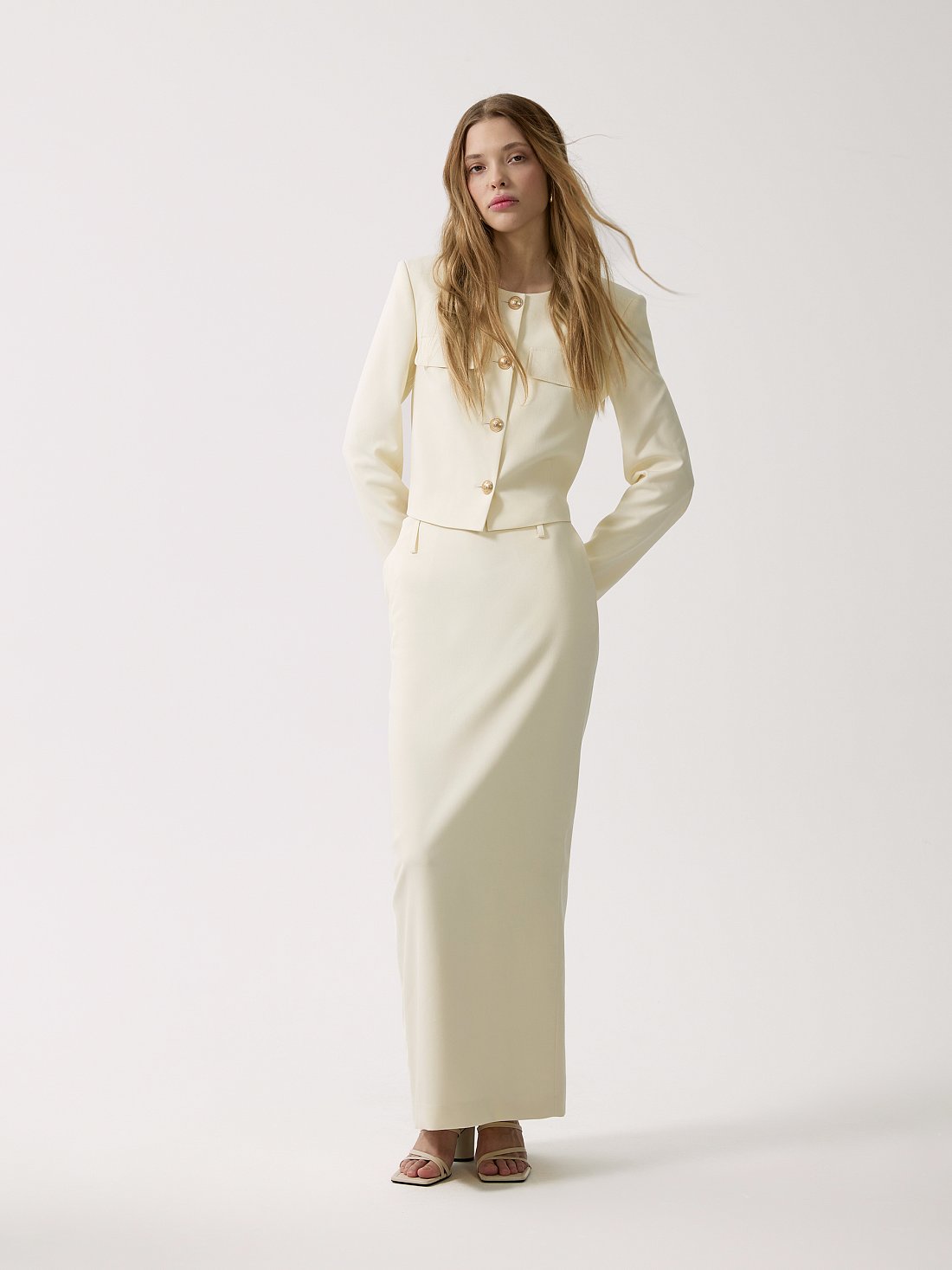 Юбка-макси из костюмной ткани: фото №1