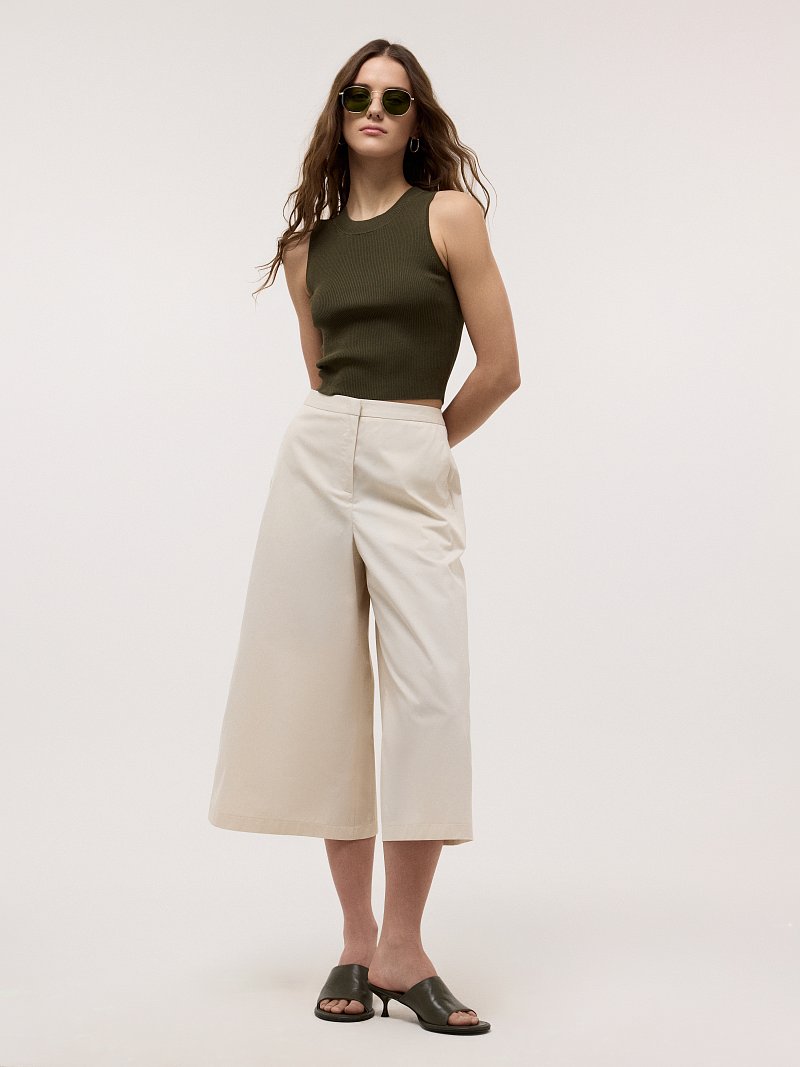 Расклешенные кюлоты из хлопка