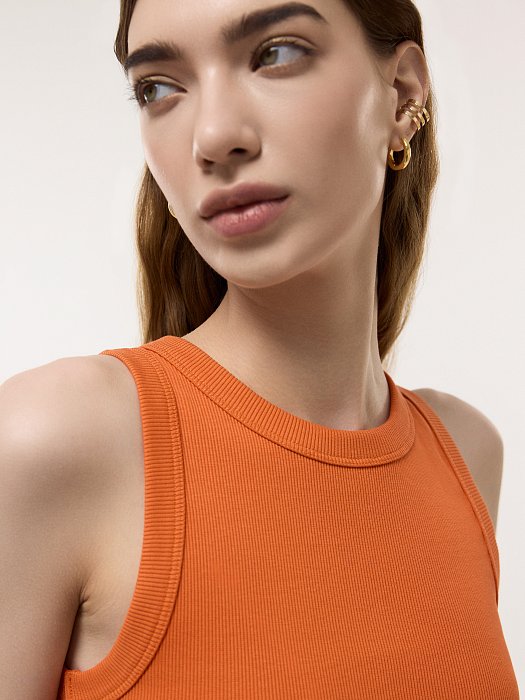 Однотонный топ из хлопка: фото №3