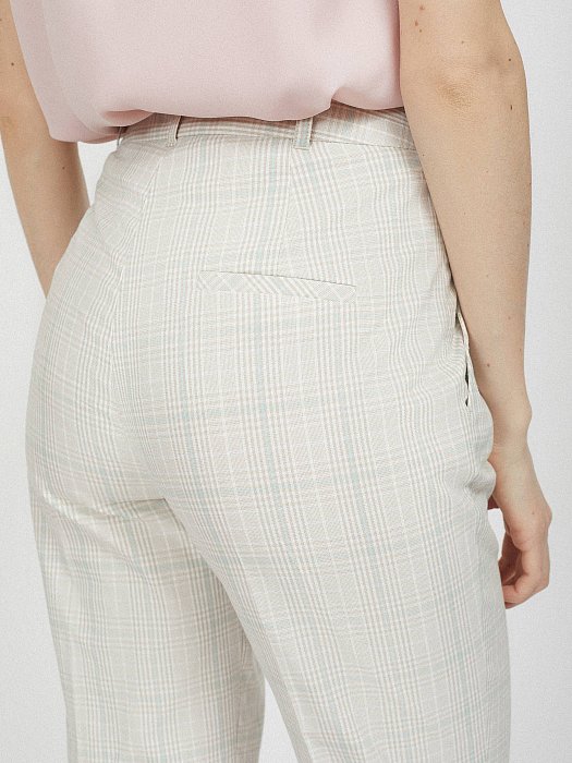 Брюки в клетку из хлопка: фото №6