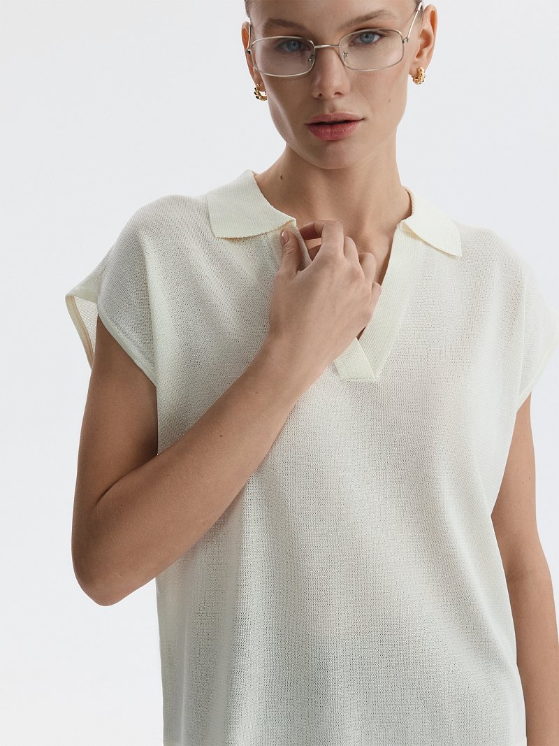 Вязаное поло из вискозы